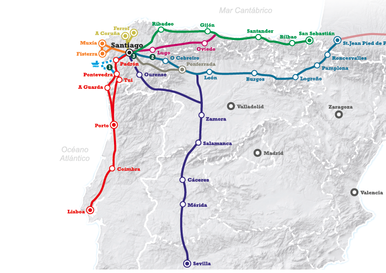 Puntos de inicio del Camino de Santiago
