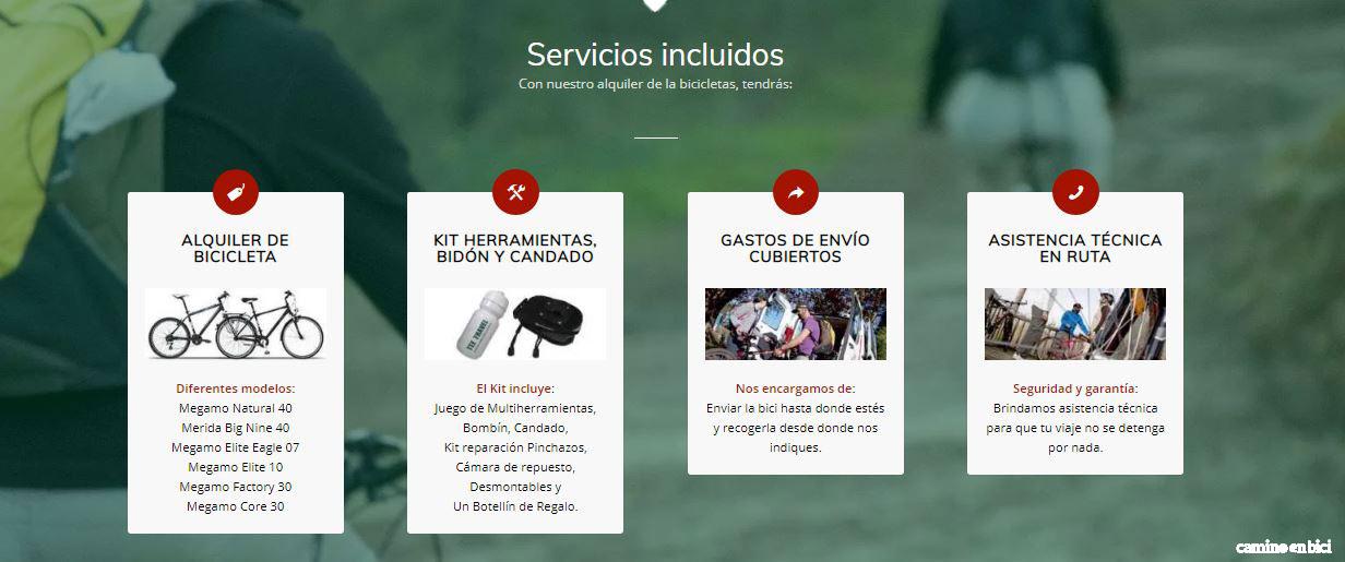 camino de santiago alquiler bicis