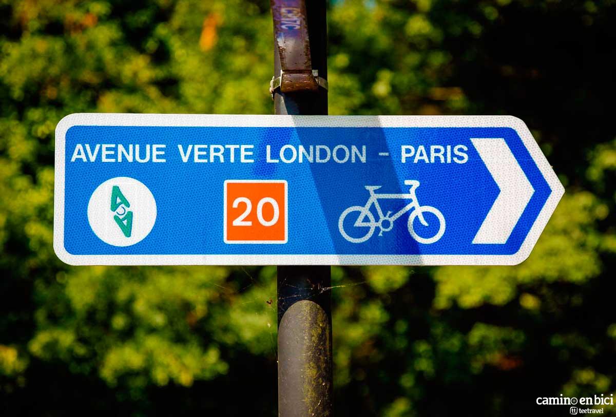 Ruta en Bicicleta - Avenida Verde: París-Londres - Señalización